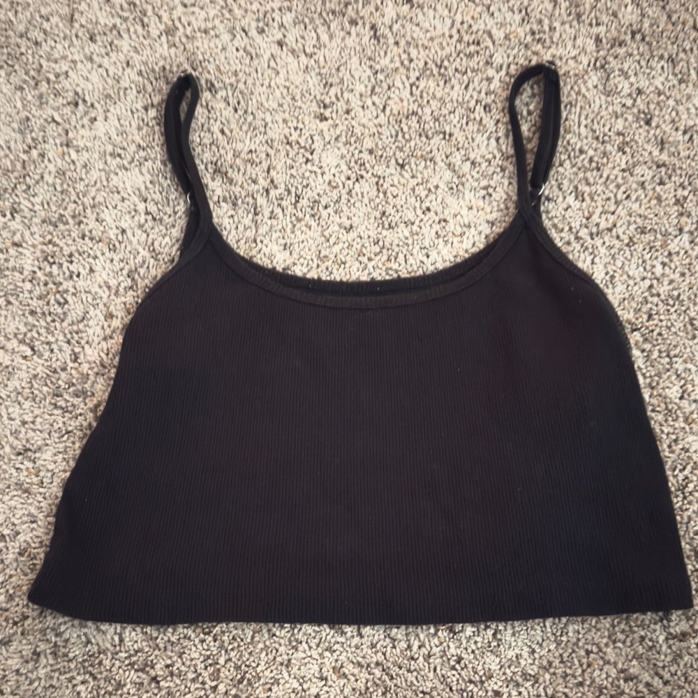 Hollister Black Ribbed Camisole Top